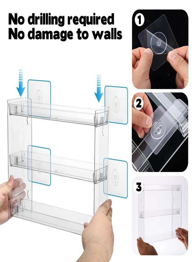 FMOACEN Spice Rack Wall Mount Clear Plastic Seasoning Organizer Condiment Bottles Storage Shelf Spice Rack Organizer for Kitchen Cabinet Doors Pantry RV Organization - Image 4